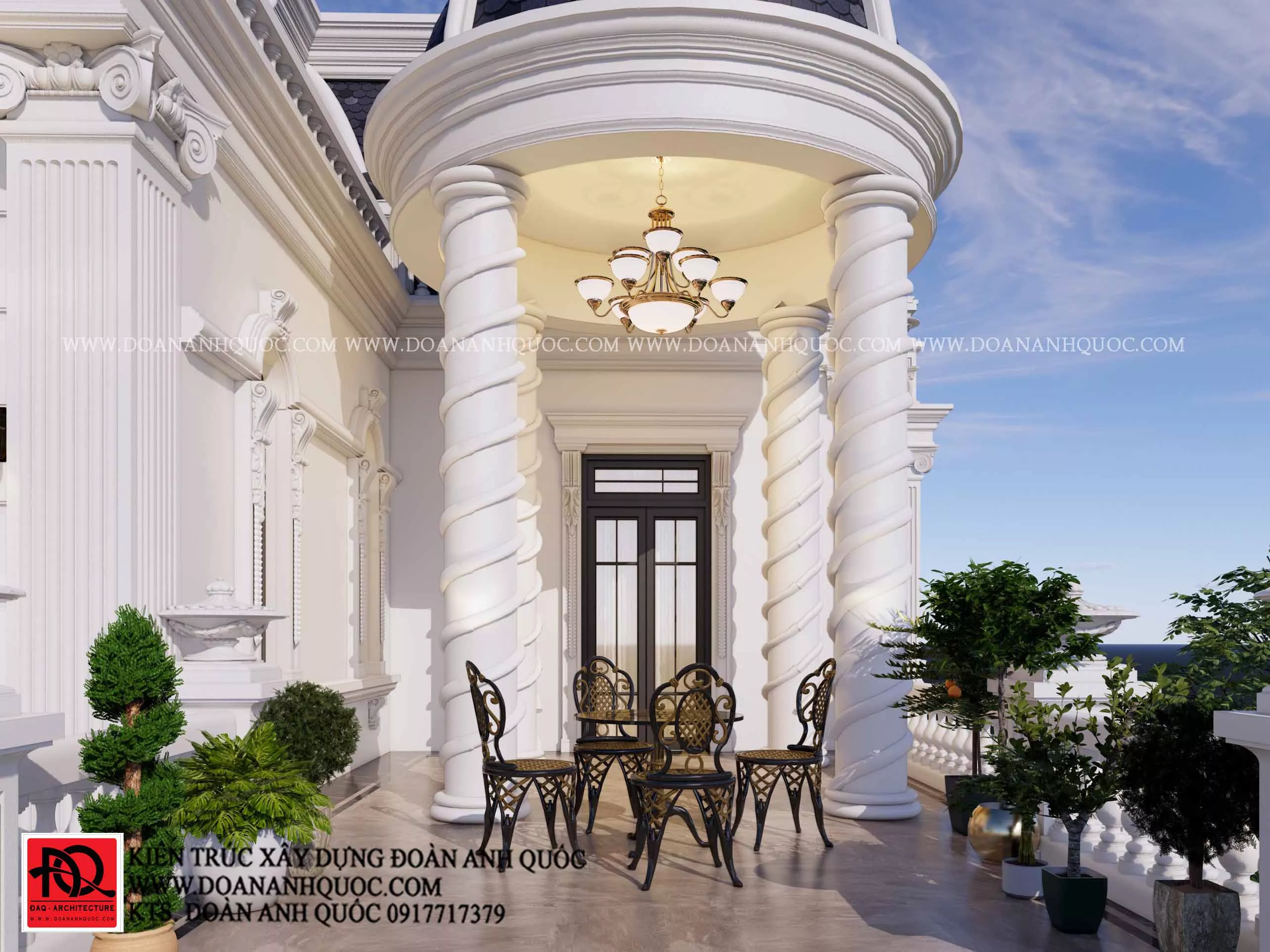 Thiết kế nhà Phan Thiết - Lâu đài tân cổ điển tuyệt đẹp tại Phan Thiết